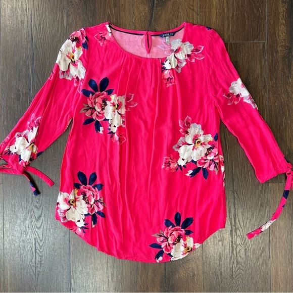 Joules odelle Raspberry Bircham Bloom tunic top SZ 6 - Picture 1 of 5